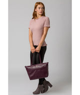'Gwent' Blackberry Leather Tote Bag image 2