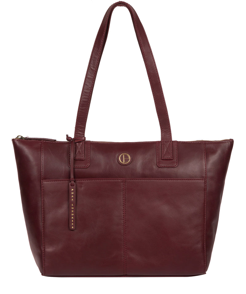 'Gwent' Burgundy  Leather Tote Bag image 1