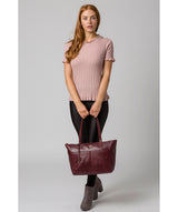 'Gwent' Burgundy  Leather Tote Bag image 2
