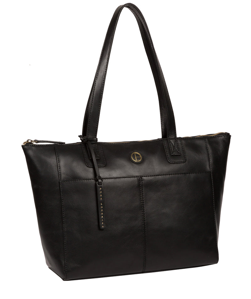 'Gwent' Black Leather Tote Bag image 5