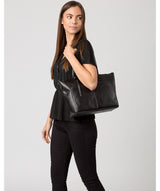 'Gwent' Black Leather Tote Bag Pure Luxuries London