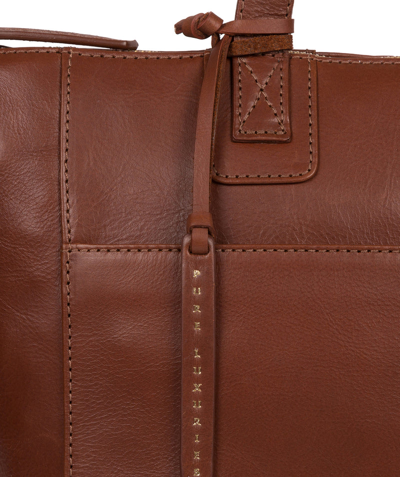 'Gwent' Cognac Leather Tote Bag Pure Luxuries London