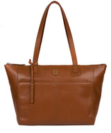 'Gwent' Dark Tan Leather Tote Bag image 1