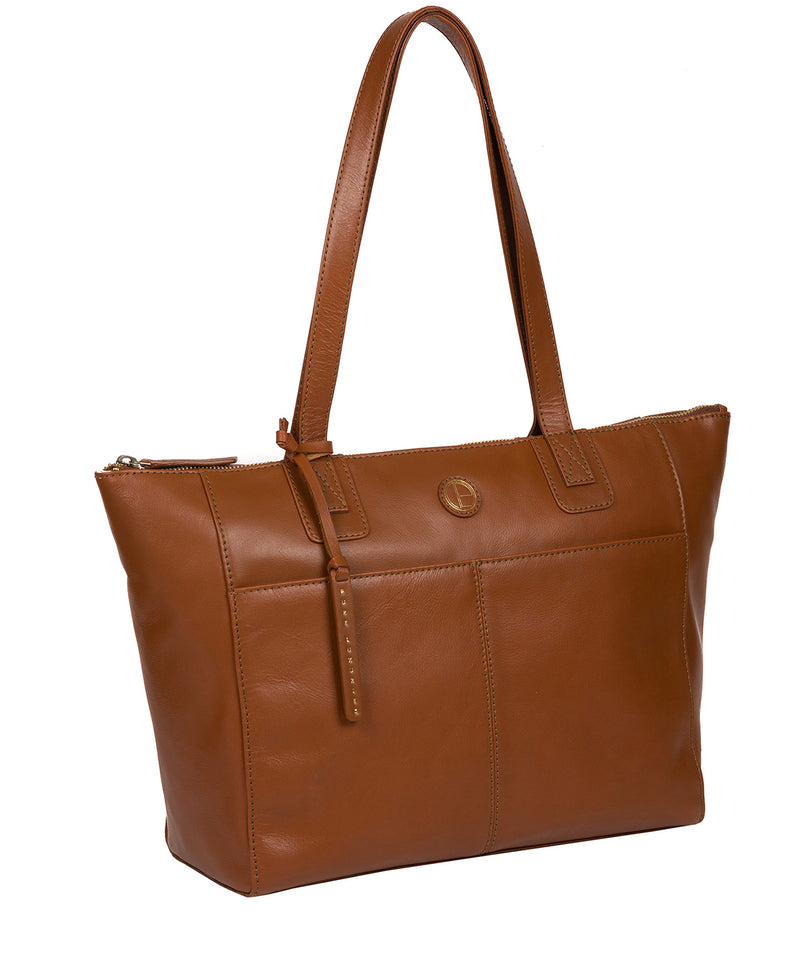 'Gwent' Dark Tan Leather Tote Bag image 5