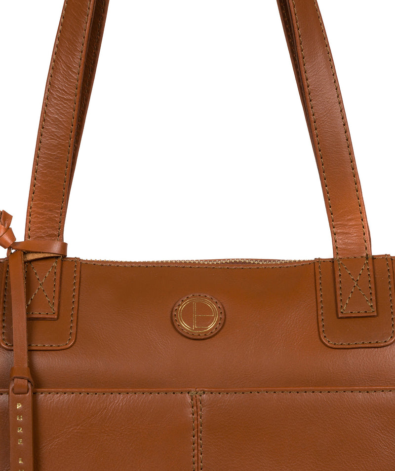 'Gwent' Dark Tan Leather Tote Bag image 7