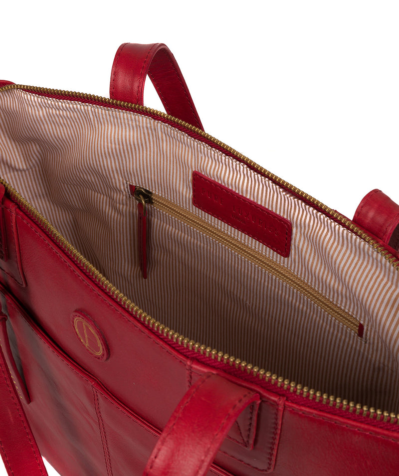 'Gwent' Vintage Red Leather Tote Bag image 4