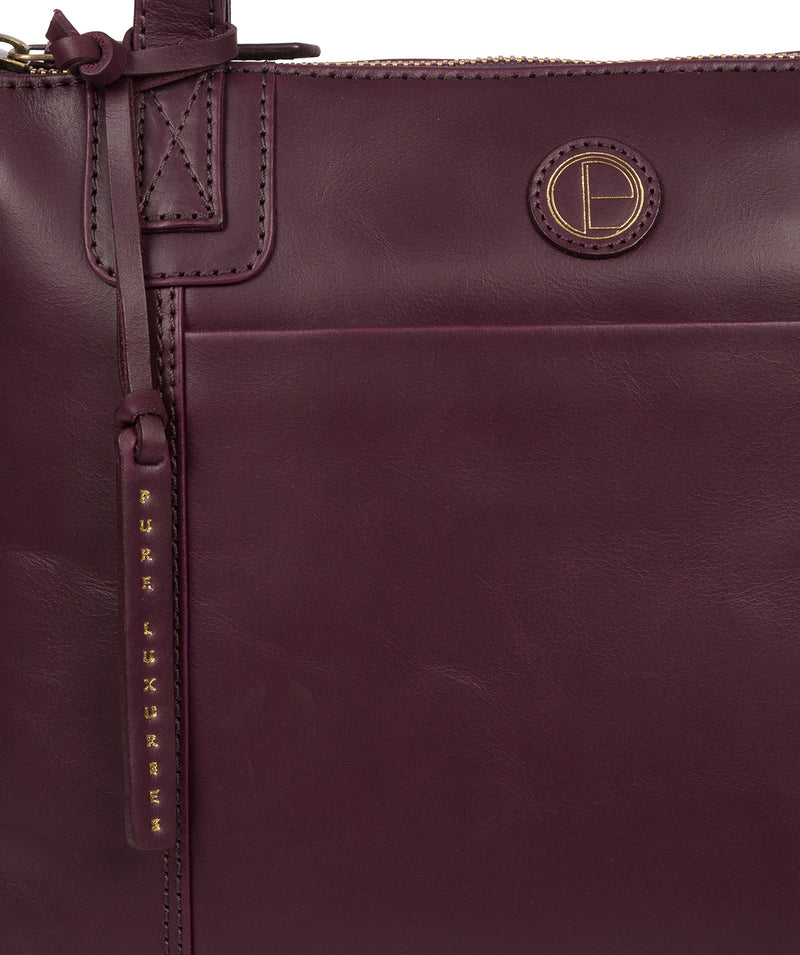 'Newark' Blackberry Leather Handbag Pure Luxuries London