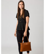 'Newark' Vintage Dark Tan Leather Handbag image 2