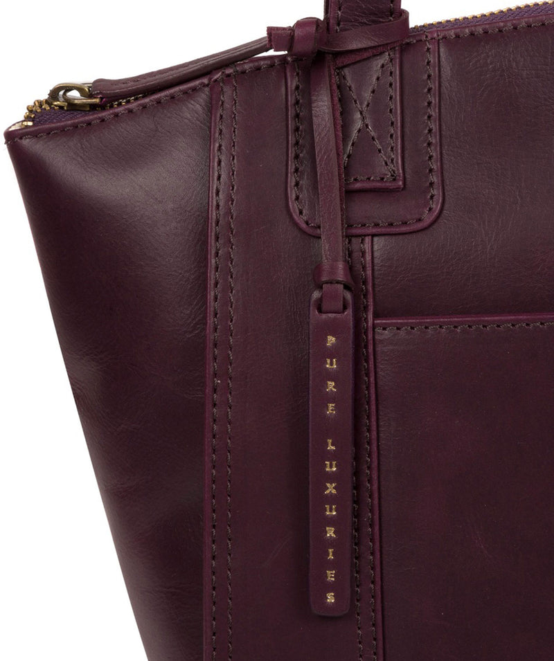 'Jura' Blackberry Leather Handbag