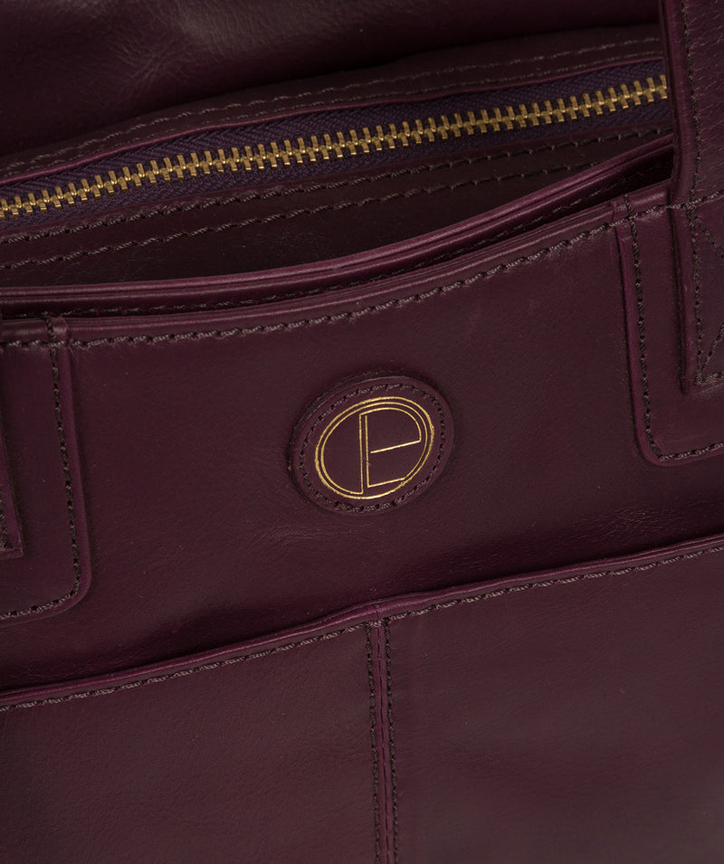 'Beacon' Blackberry Leather Handbag Pure Luxuries London