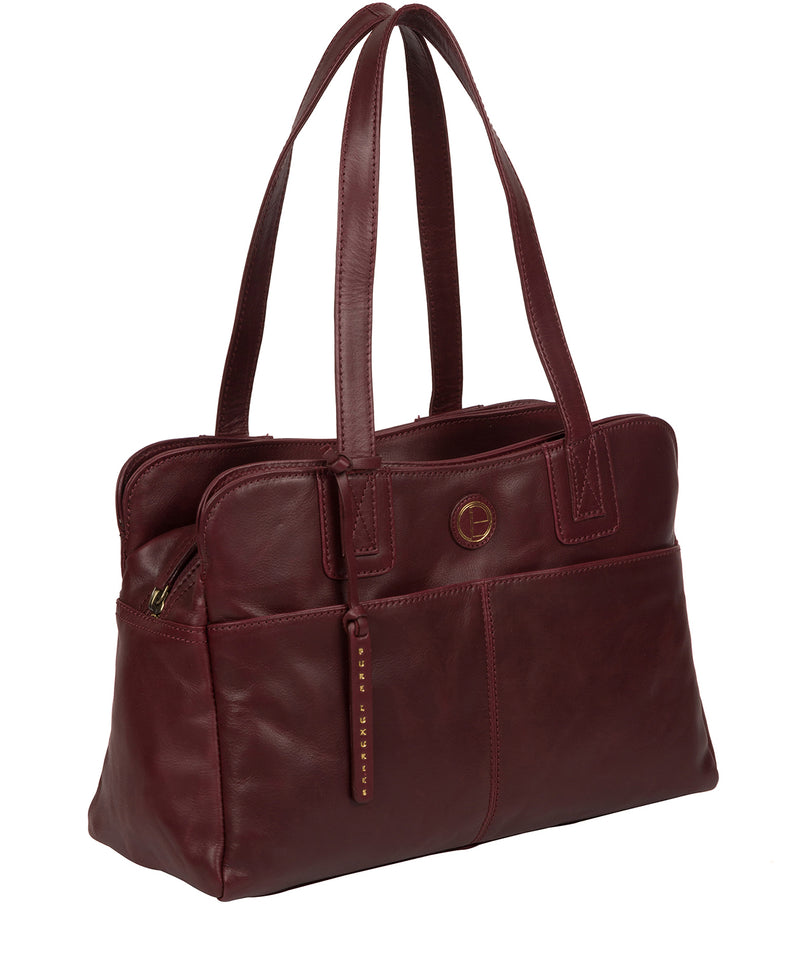 'Beacon' Burgundy Leather Handbag image 6