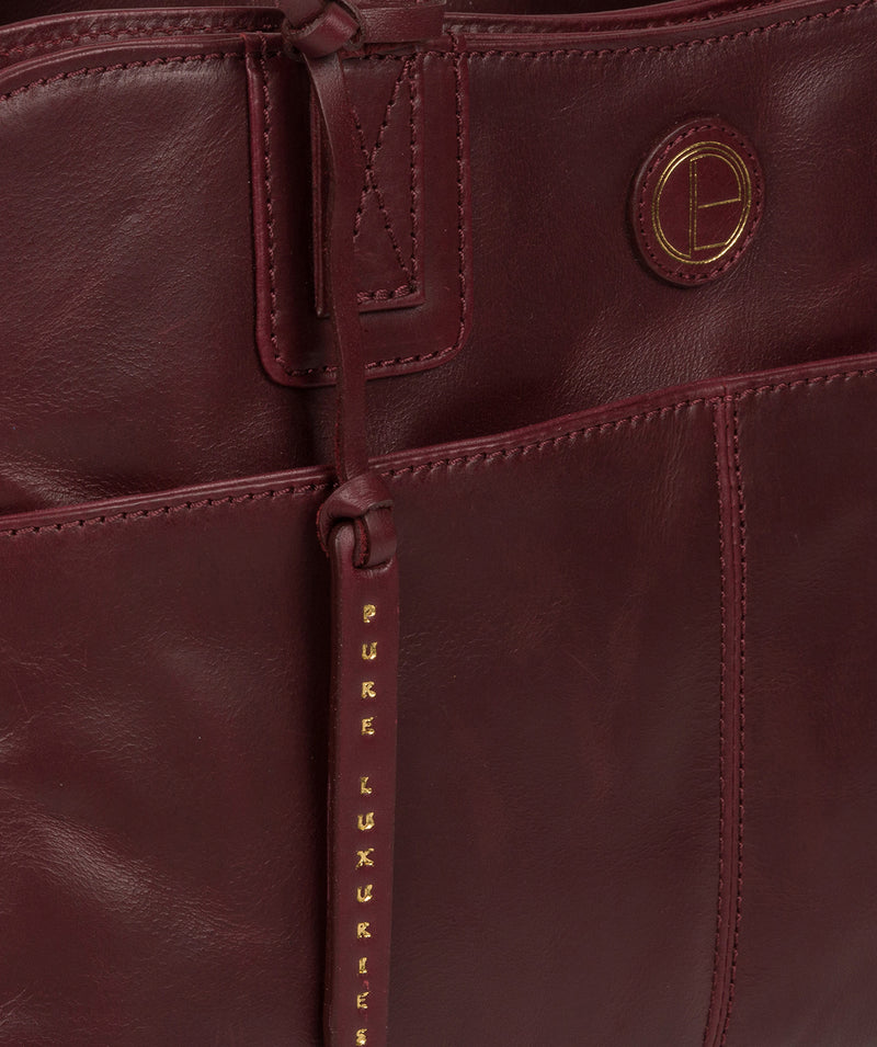 'Beacon' Burgundy Leather Handbag image 7