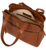 'Beacon' Vintage Dark Tan Leather Handbag