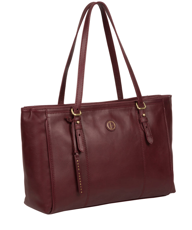 'Wollerton' Burgundy Leather Tote Bag