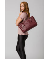 'Wollerton' Burgundy Leather Tote Bag image 7