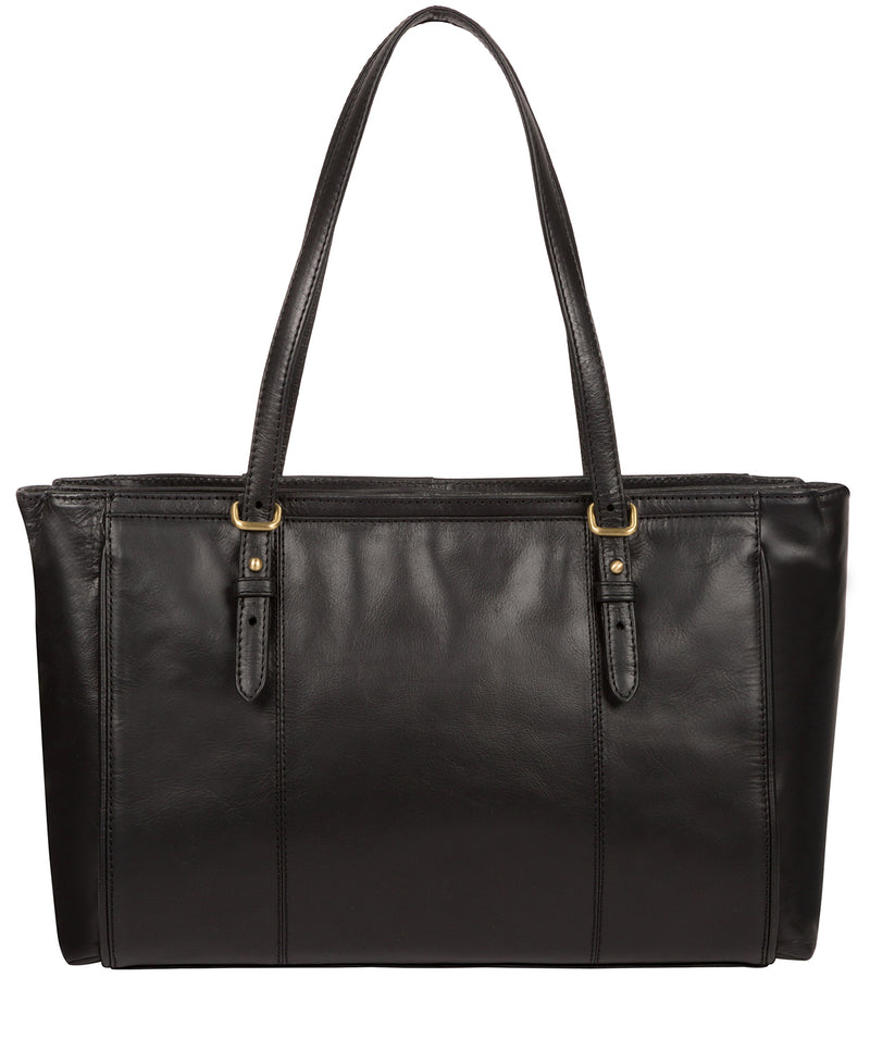 'Wollerton' Vintage Black Leather Tote Bag