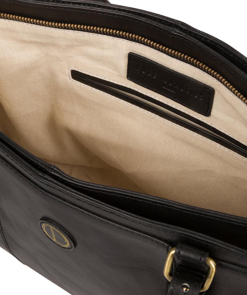 'Wollerton' Vintage Black Leather Tote Bag