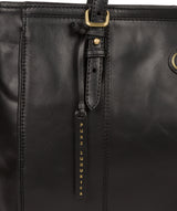 'Wollerton' Vintage Black Leather Tote Bag image 7