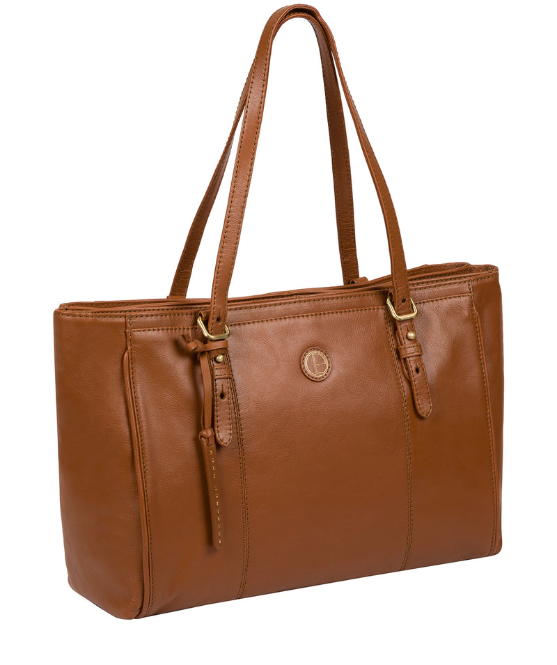 'Wollerton' Vintage Dark Tan Leather Tote Bag