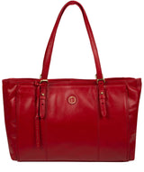 'Wollerton' Vintage Red Leather Tote Bag image 1