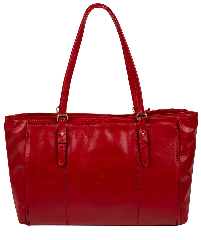 'Wollerton' Vintage Red Leather Tote Bag image 5