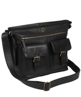 'Cleeton' Vintage Black Leather Shoulder Bag