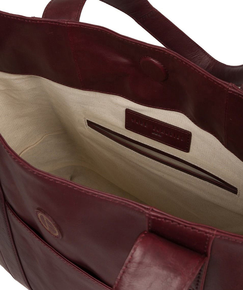 'Cranbrook' Burgundy Leather Tote Bag image 4