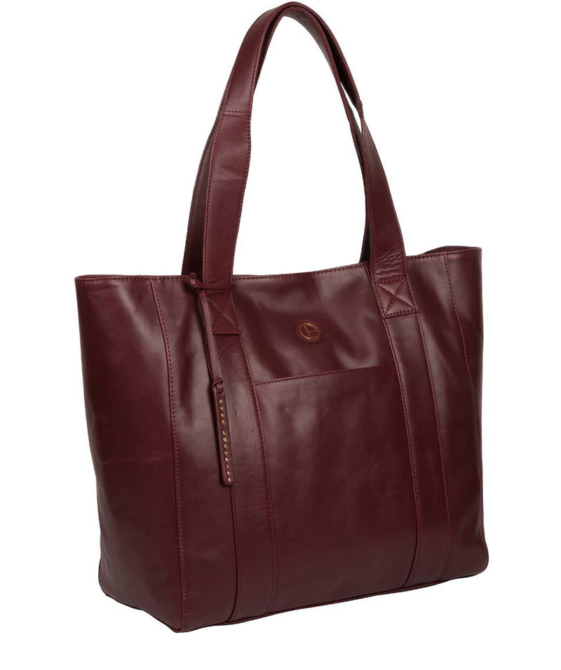 'Cranbrook' Burgundy Leather Tote Bag image 5