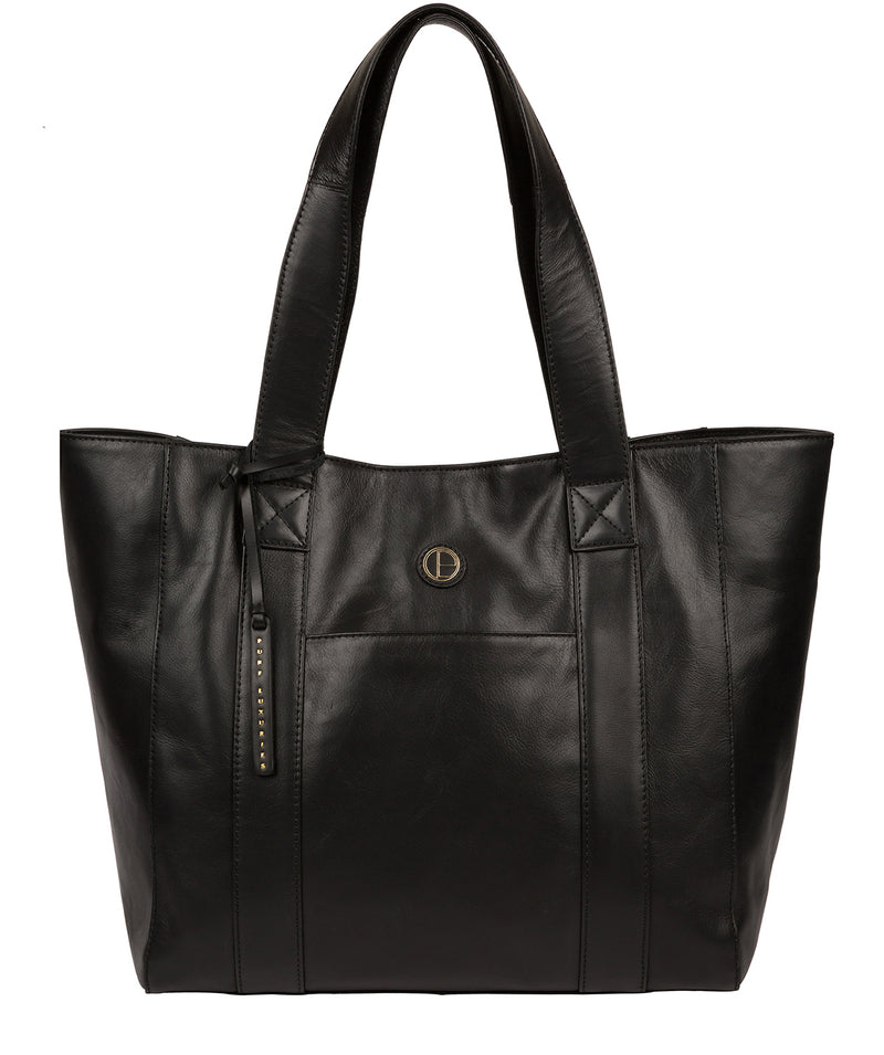 'Cranbrook' Vintage Black Leather Tote Bag image 1