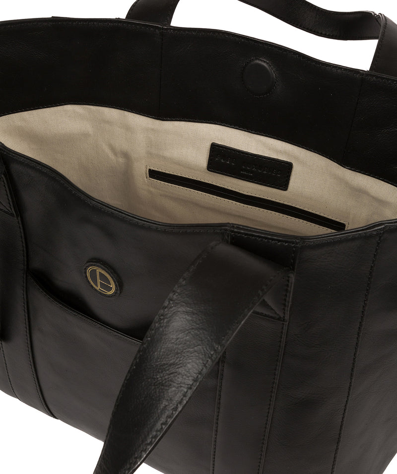 'Cranbrook' Vintage Black Leather Tote Bag image 4
