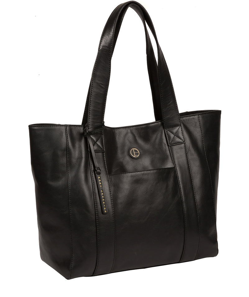 'Cranbrook' Vintage Black Leather Tote Bag image 5