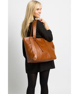 'Cranbrook' Vintage Dark Tan Leather Tote Bag