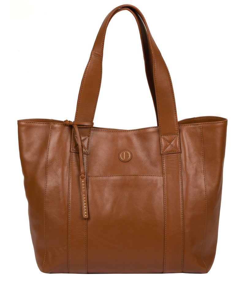 'Cranbrook' Vintage Dark Tan Leather Tote Bag image 1