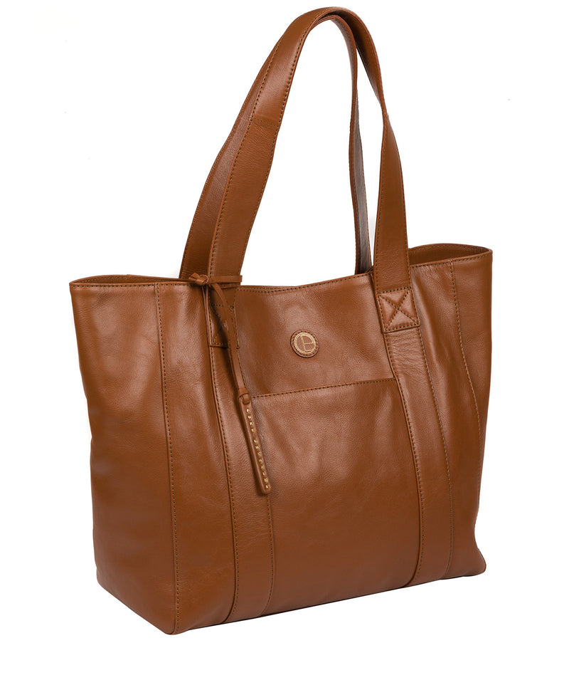 'Cranbrook' Vintage Dark Tan Leather Tote Bag image 5