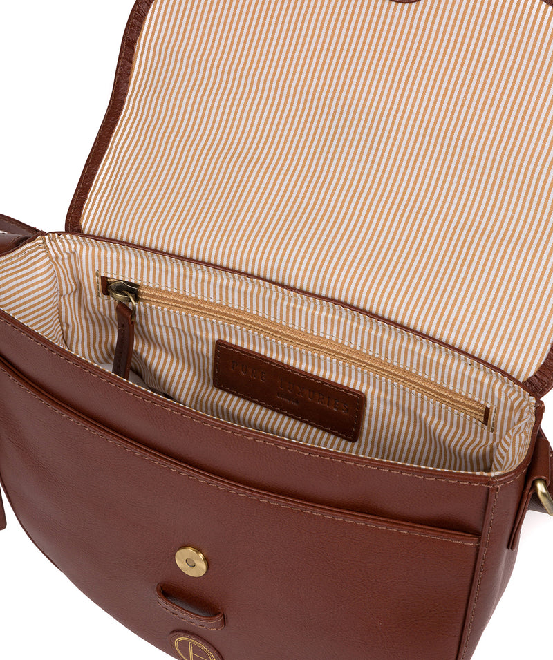 'Yanley' Vintage Cognac Leather Shoulder Bag image 4