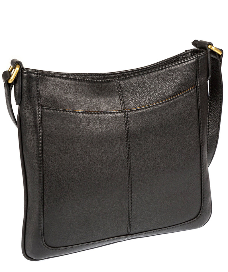 'Kara' Black Leather Cross Body Bag