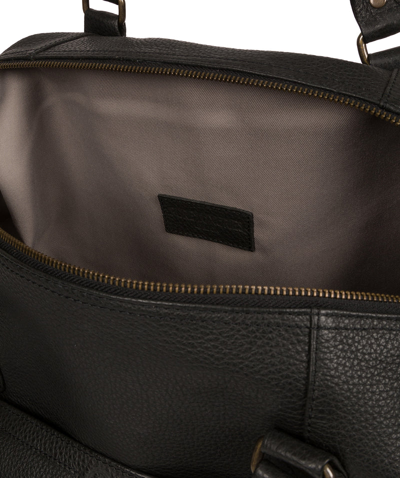 'Mallory' Black Leather Holdall