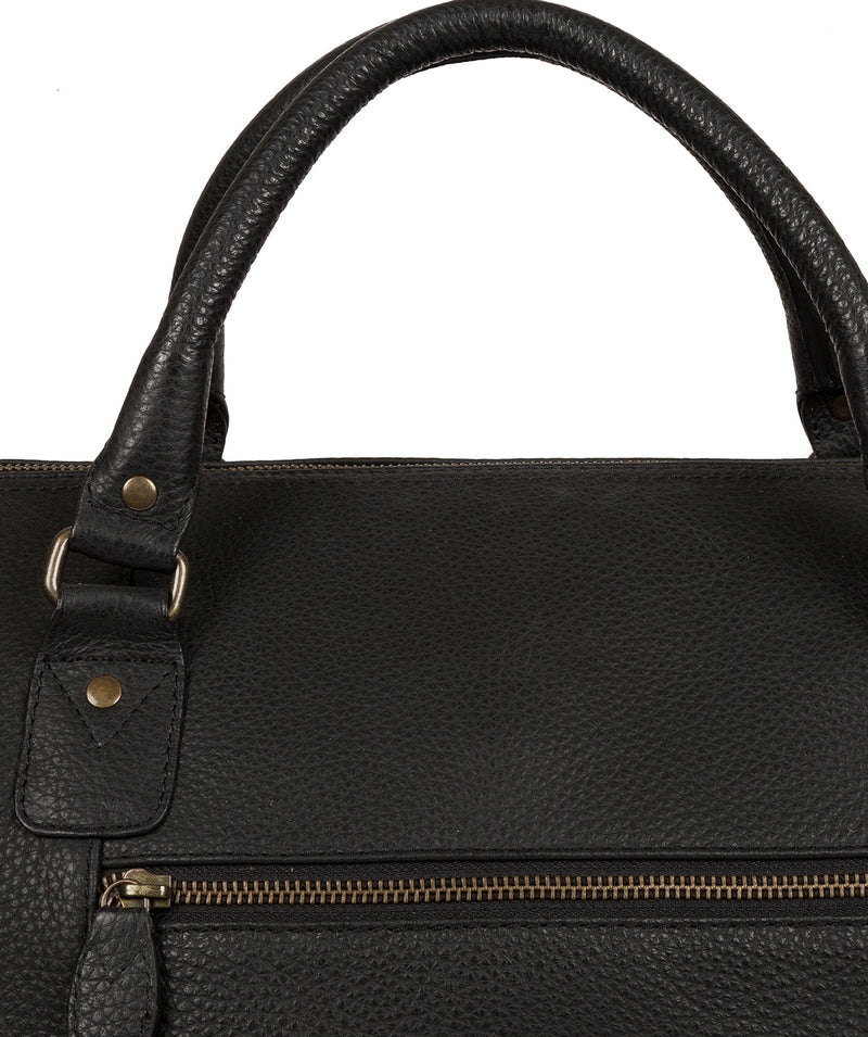 'Mallory' Black Leather Holdall image 6