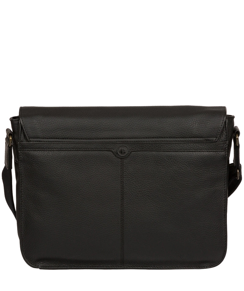 'Lawrence' Black Leather Messenger Bag