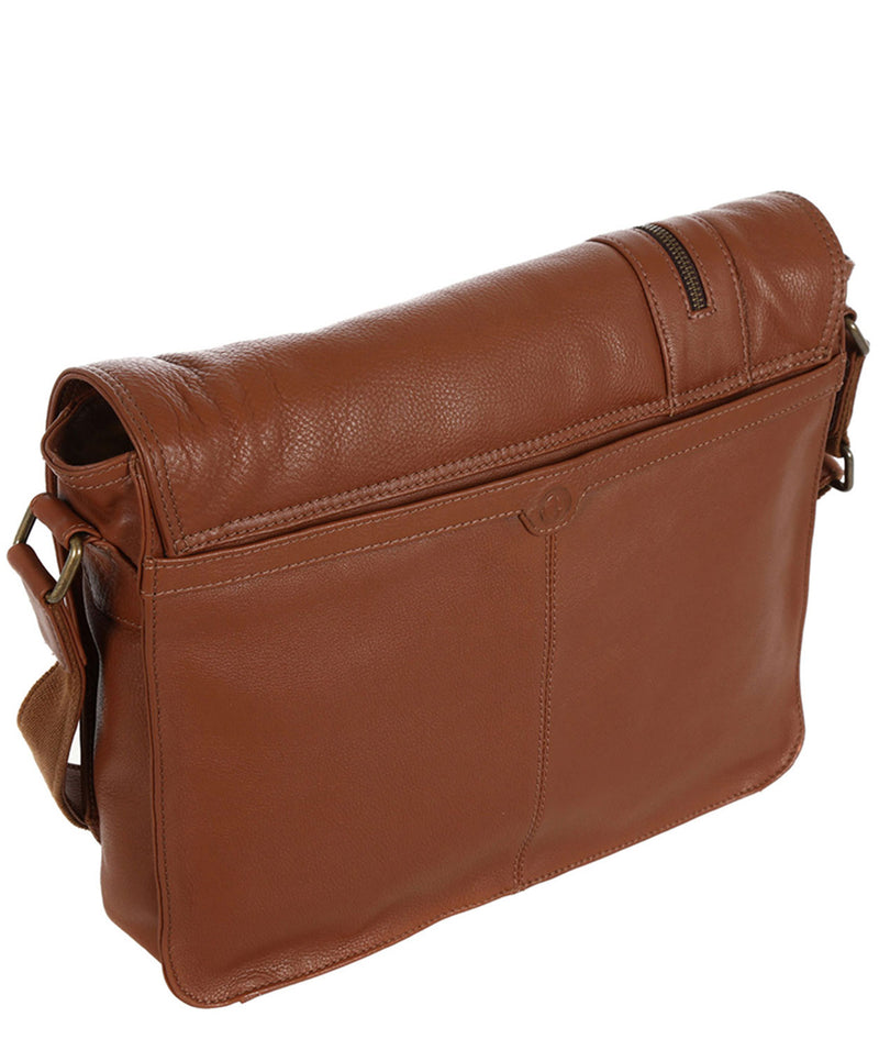 'Byron' Chestnut Cowhide Leather Messenger Bag