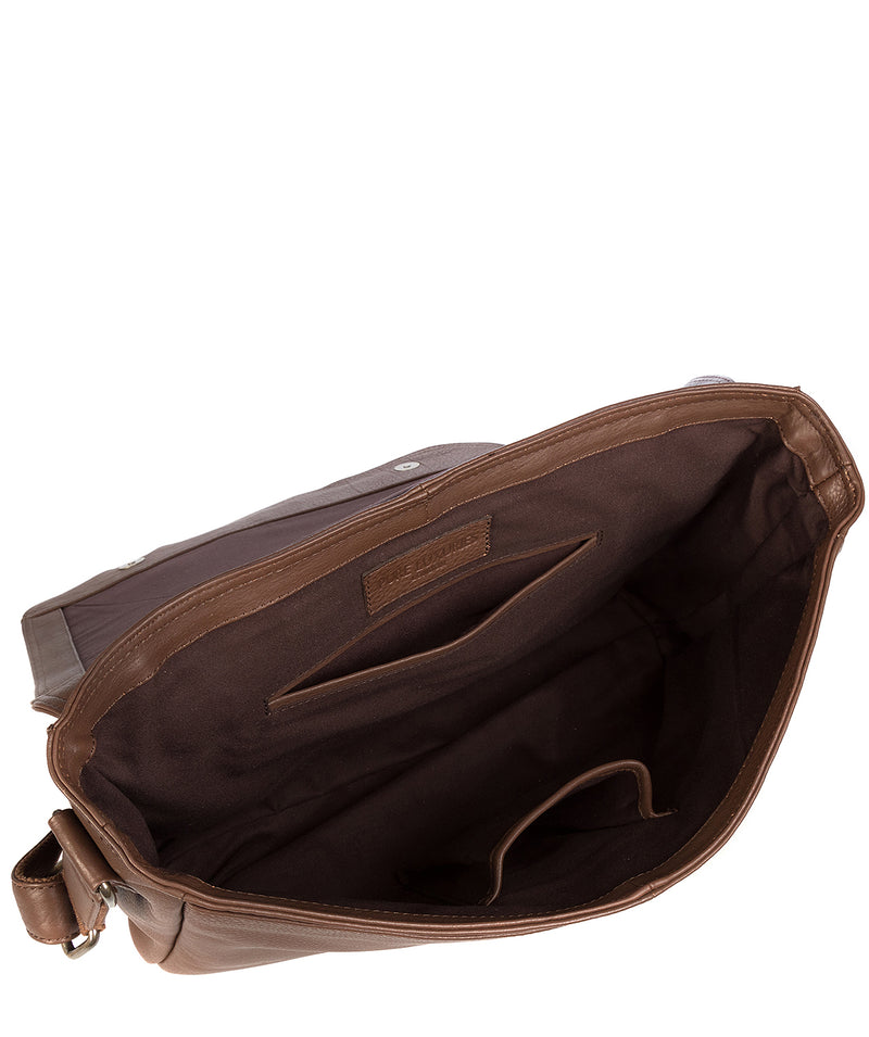 'Byron' Dark Chestnut Natural Leather Messenger Bag