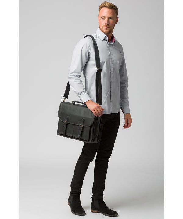 'Scott' Black Leather Workbag image 2