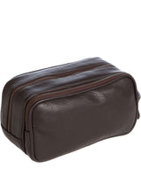 'Moore' Brown Leather Washbag