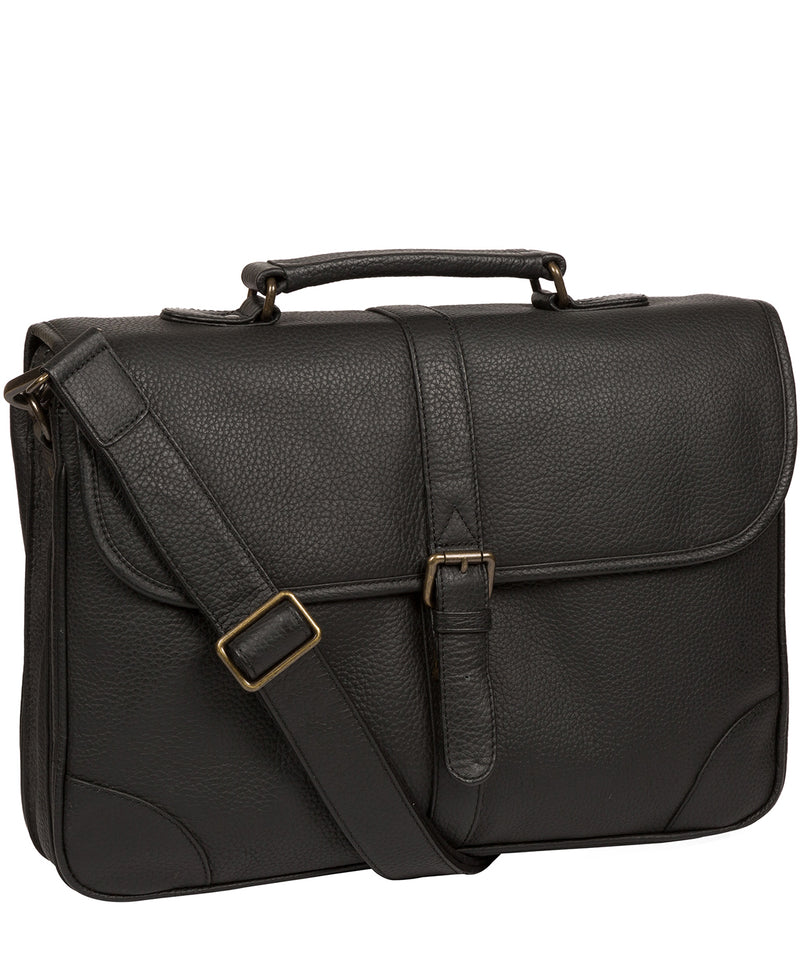'Wallace' Black Leather Briefcase image 5