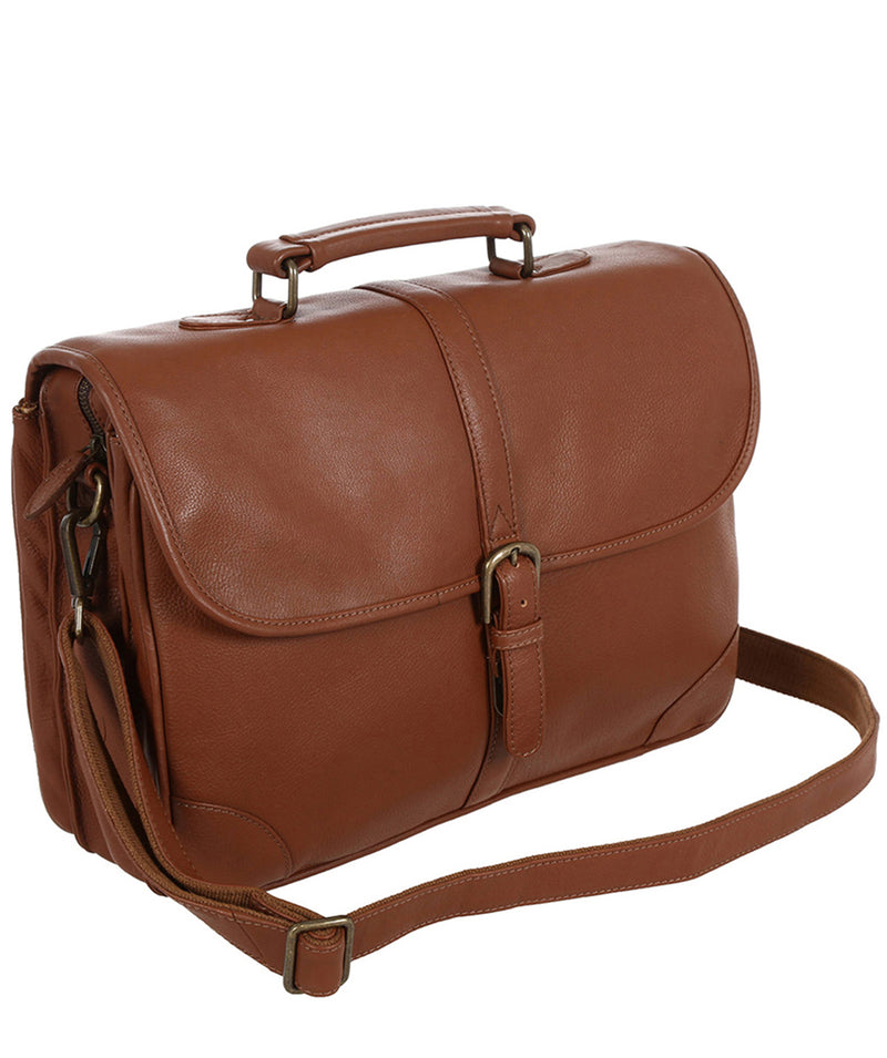 'Wallace' Chestnut Natural Leather Briefcase image 3
