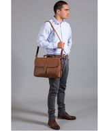 'Wallace' Chestnut Natural Leather Briefcase image 2