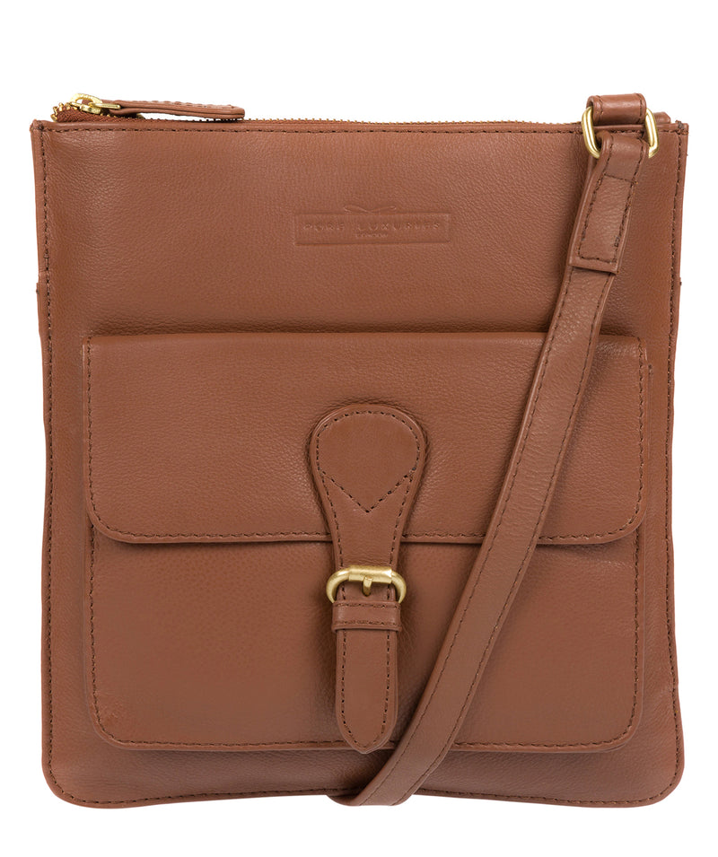 'Inverness' Tan Leather Cross Body Bag