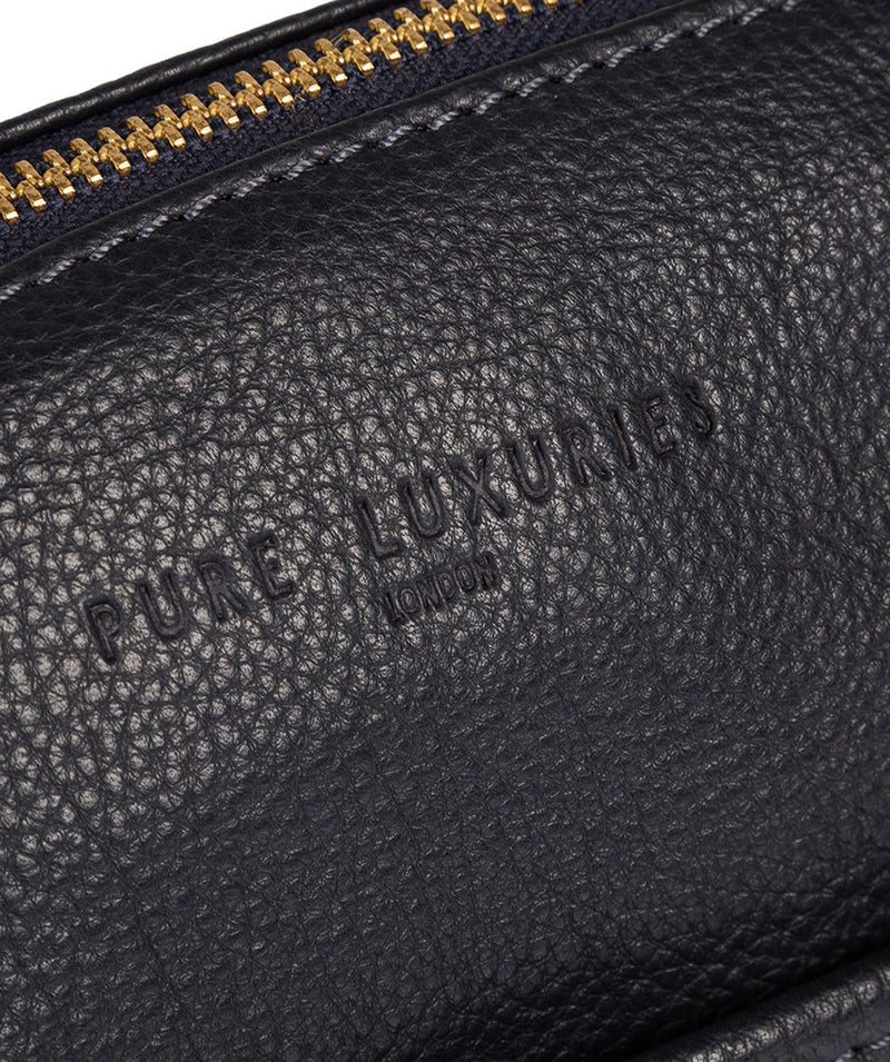 'Alnwick' Navy & Gold-Coloured Detail Small Tote