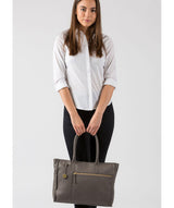 'Bexley' Grey Leather Tote Bag