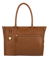 'Bexley' Tan & Gold-Coloured Detail Leather Tote Bag